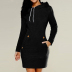 Hooded Zipper Mid-Length Sweater Dress NSYID68967