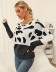 Leopard Print Shoulders One-line Neck sweater nihaostyle clothing wholesale NSOY68981