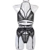 lace see-through slim strappy cross underwear three-piece set wholesale clothing vendor Nihaostyles NSWY68997