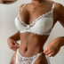 lace embroidery stitching bow underwear set wholesale clothing vendor Nihaostyles NSWY69029
