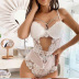 Lace Stitching Sling Cross Sexy One-Piece Lingerie NSWY69080