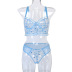 Embroidery Mesh Love See-Through Top 2 Piece Set NSWY69086