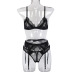 Lace Straps Cross Suspenders Beauty Back Underwear Set NSWY69092