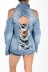 new hole strapless denim jacket nihaostyle clothing wholesale NSTH69126