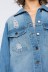 new fashion hole mid-length denim jacket nihaostyle clothing wholesale NSTH69128