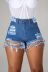 new frayed hole stretch denim shorts nihaostyle clothing wholesale NSTH69139