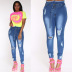 new ripped raw edge low-rise jeans nihaostyle clothing wholesale NSTH69152
