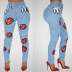 new printed stretch jeans nihaostyle clothing wholesale NSTH69162
