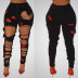 new black ripped stretch jeans nihaostyle clothing wholesale NSTH69163