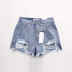 new raw-edge ripped denim shorts nihaostyle clothing wholesale NSHS69175