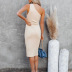 oblique shoulder knitted skirt fashion solid color dress nihaostyle clothing wholesale NSJR69190