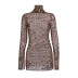 Leopard Print Long Sleeve Split Dress nihaostyle clothing wholesale NSFLY69228