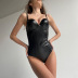 new style leather stitching sexy suspender slim bodysuit nihaostyle clothing wholesale NSFLY69245