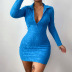 letter jacquard sexy deep V dress nihaostyle clothing wholesale NSFLY69247