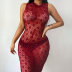 mesh sexy women s stitching printed slim skirt nihaostyle clothing wholesale NSFLY69259