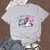 Cartoon unicorn color English printing casual short-sleeved T-shirt nihaostyle clothing wholesale NSYAY69344