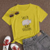 Cute rhino English print casual short-sleeved T-shirt nihaostyle clothing wholesale NSYAY69342