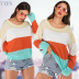 contrast round neck sweater nihaostyle clothing wholesale NSYIC69361