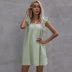 summer new solid color ruffled sling dress nihaostyle clothing wholesale NSYIC69364