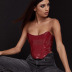 backless slim solid color leather strapless top nihaostyle clothing wholesale NSFLY69368