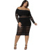 Plus Size Solid Color Hip-Lifting Dress NSYMA69388