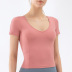 new V-neck yoga short-sleeved women s slim T-shirt nihaostyle clothing wholesale NSDS69419