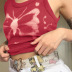 camiseta sin mangas delgada con cuello redondo y estampado de mariposas NSSWF69453