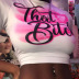 Round Neck Print Navel Slim Female T-Shirt NSSWF69475