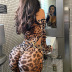 leopard print one word shoulder long-sleeved jumpsuit set NSSWF69494