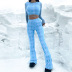 round neck lace-up umbilical low waist hip hip pants set wholesale clothing vendor Nihaostyles NSSWF69502