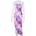Tie-Dye Sling Halter Slim Mid-length Dress wholesale clothing vendor Nihaostyles NSSWF69550
