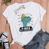 Camiseta casual de manga corta con estampado de dinosaurio mujer nihaostyle ropa al por mayor NSYAY70014