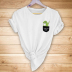 Cartoon pocket small dinosaur print casual short-sleeved T-shirt nihaostyle clothing wholesale NSYAY70013