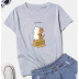 Cartoon catanic cat print casual short-sleeved T-shirt nihaostyle clothing wholesale NSYAY70008