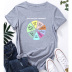 Letter color matching printed casual short-sleeved T-shirt women nihaostyle clothing wholesale NSYAY70005