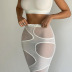falda de cintura media de malla sexy de color sólido vendedor de ropa al por mayor Nihaostyles NSXPF69565