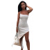 vestido delgado irregular de un solo hombro de color sólido vendedor de ropa al por mayor Nihaostyles NSXPF69569