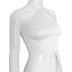 white diamond-shaped bellyband strap halter top wholesale clothing vendor Nihaostyles NSXPF69573