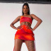 one-shoulder sleeveless backless strap short skirt set wholesale clothing vendor Nihaostyles NSXPF69575