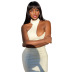 new solid color halter sleeveless backless asymmetric dress wholesale clothing vendor Nihaostyles NSXPF69576