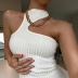 summer new solid color halter neck irregular split dress nihaostyle clothing wholesale NSXPF69591