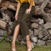 pleated skirt solid color split skirt wholesale clothing vendor Nihaostyles NSDMB69671