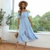 chiffon cool small floral one-shoulder-breasted ruffle dress wholesale clothing vendor Nihaostyles NSDMB69683