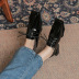 autumn new lace-up square toe shoes nihaostyle clothing wholesale NSHU69740