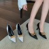 metal chain pointed toe heels wholesale clothing vendor Nihaostyles NSCA69751