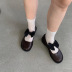 Fall new small leather round toe flat shoes nihaostyle clothing wholesale NSHU69775