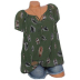 Plus size women s summer new casual looseprinting V-neck short-sleeved shirt nihaostyle clothing wholesale NSYID69988