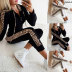 Leopard print long-sleeved hoodie set nihaostyle clothing wholesale NSSUO69995