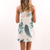 Summer new sexy print suspender irregular dress nihaostyle clothing wholesale NSYID69993