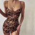 leopard Print Slim Suspender Dress NSJIM69998